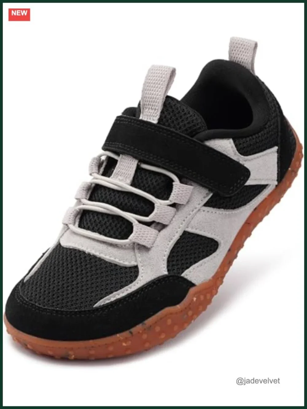 Kids Retro Barefoot Sneakers - Wide Toe Box, Zero Drop, Hook & Loop
